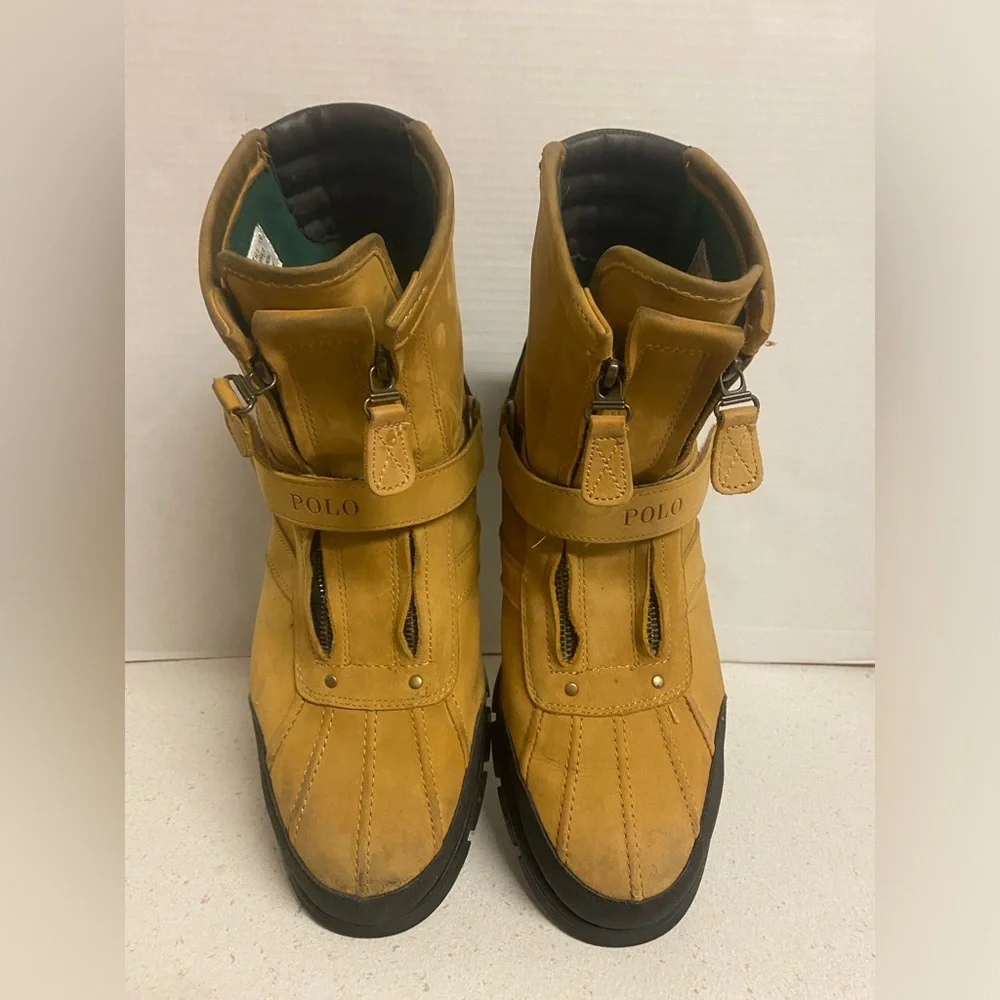 Polo by Ralph Lauren Men’s Tan Conquest Zip Up Boot 13D
